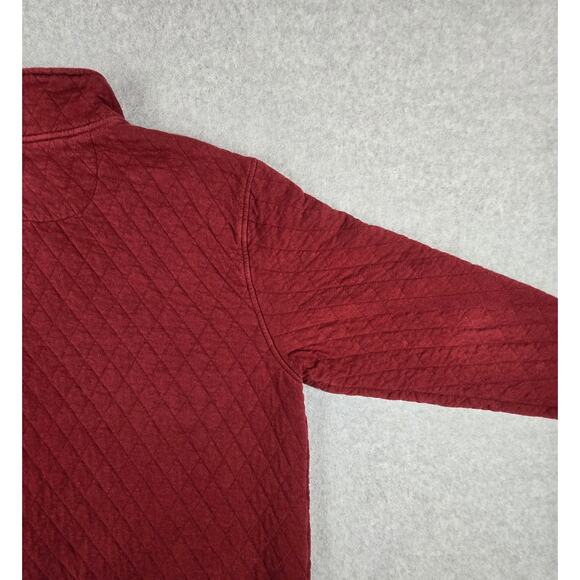 Orvis Sweatshirt Mens Size Large Quilted Half Zip Pullover Maroon Color - Picture 10 of 16
